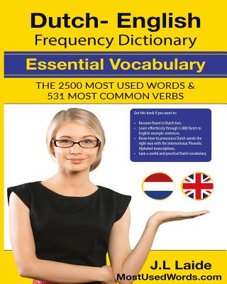 Dutch English Frequency Dictionary - Essential Vocabulary: 2500 Most Used Words & 531 Most Common Verbs-cover