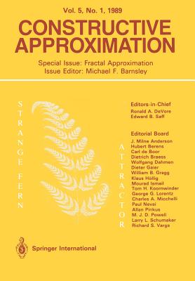 Constructive Approximation: Special Issue: Fractal Approximation-cover