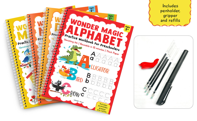 Wonder Magic Pack of 4 Books (Maths, Drawing, Numbers & Alphabet)-cover