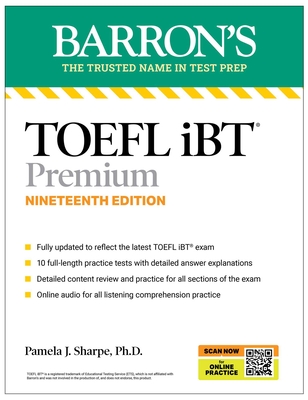 Toefl, IBT Premium, Nineteenth Edition: Prep Book with 10 Practice Tests + Comprehensive Review + Online Audio (2026)-cover