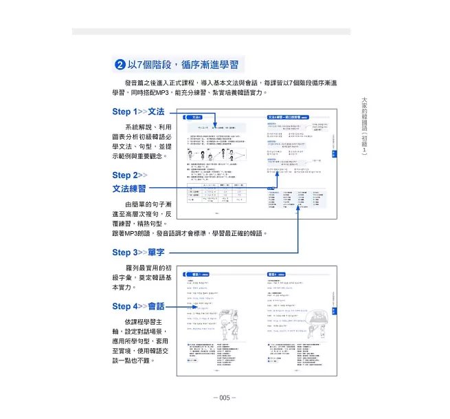 大家的韓國語〈初級1〉新版（1課本＋1習作，防水書套包裝，隨書附韓籍老師親錄標準韓語發音＋朗讀音檔QR Code）-preview-8