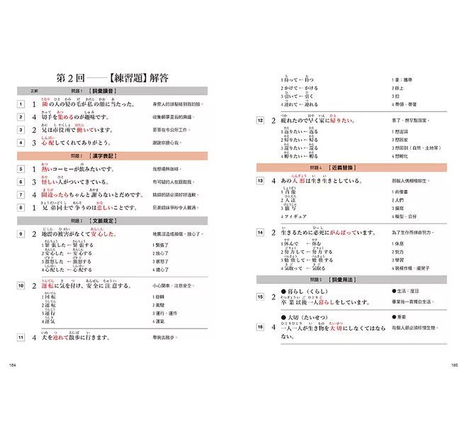 新日檢衝刺 N3 N4 N5 必考單字 2000＋42 回【文字‧語彙】練習題＆解答-preview-7