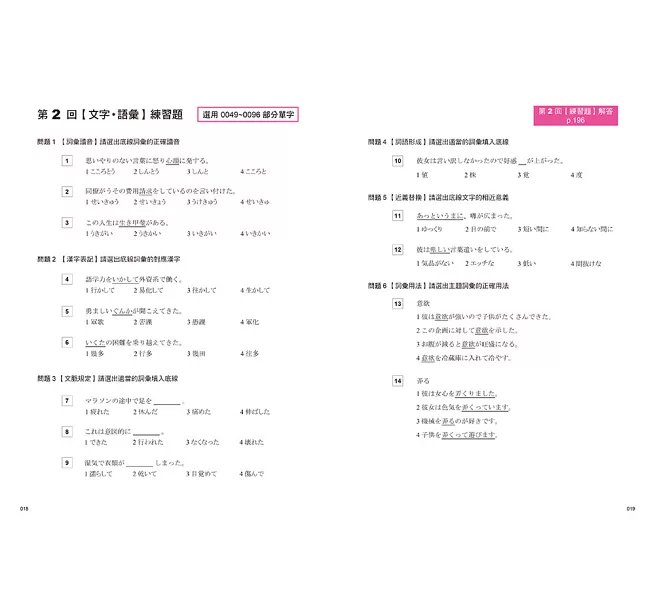 新日檢衝刺 N1 N2 必考單字 2000＋45 回【文字‧語彙】練習題＆解答-preview-6