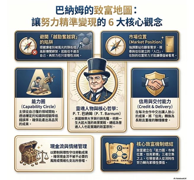讓努力變值錢，巴納姆的二十條致富法則：能力圈×市場位置×信用累積，避開越勤奮越窮困的收入陷阱-preview-3