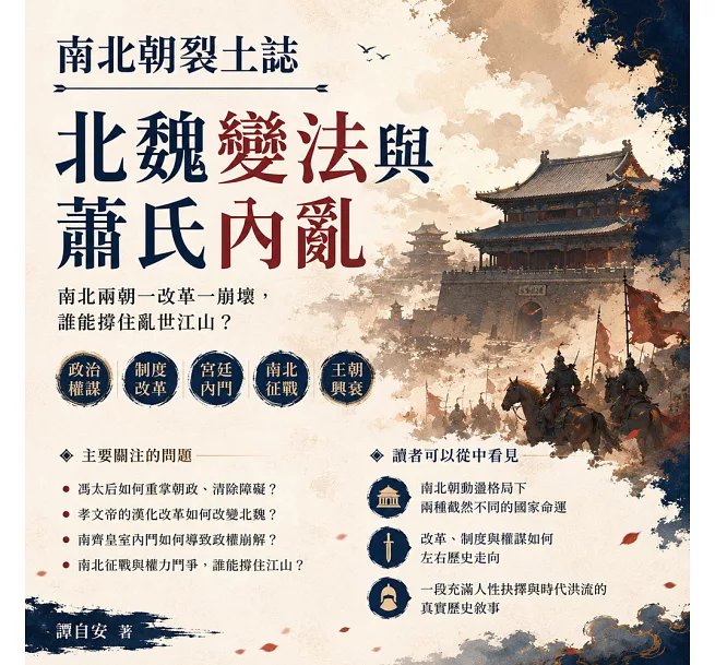 南北朝裂土誌──北魏變法與蕭氏內亂：太后臨朝、北魏南征、洛陽遷都、漢化改制、蕭氏內鬥……南北兩朝一改革一崩壞，誰能撐住亂世江山？-preview-1