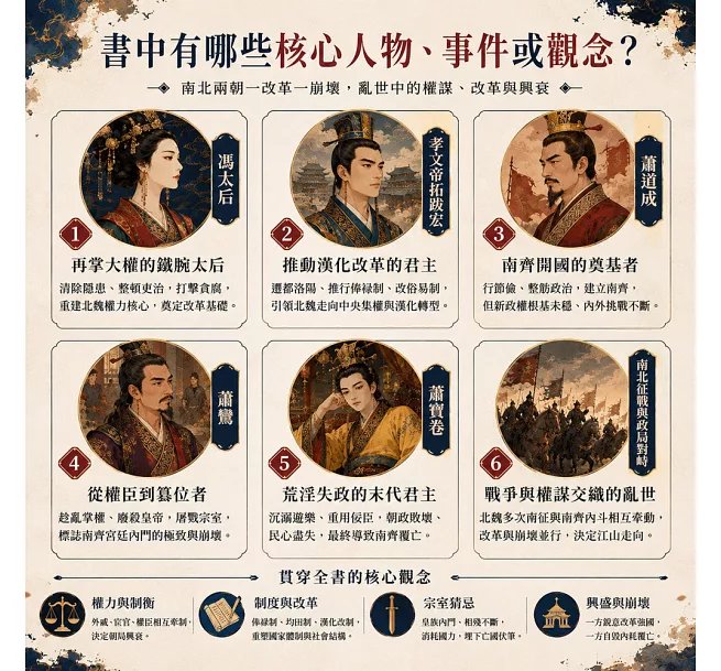 南北朝裂土誌──北魏變法與蕭氏內亂：太后臨朝、北魏南征、洛陽遷都、漢化改制、蕭氏內鬥……南北兩朝一改革一崩壞，誰能撐住亂世江山？-preview-2