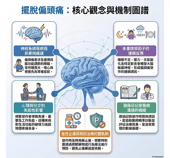 擺脫偏頭痛，止痛與預防的29個關鍵：工作失能、焦慮睡眠、藥物依賴、社交受限……從身體、心理到社會功能，全面理解偏頭痛對生活的影響與解方-preview-3