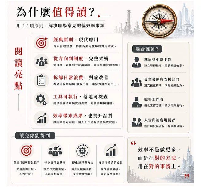可以努力,但別太用力!艾默生的效率管理十二原則:檢查目標、責任、作業方法與獎酬制度,拆解現代職場常見的低效率來源,讓好成果不再只靠盲目努力-preview-4