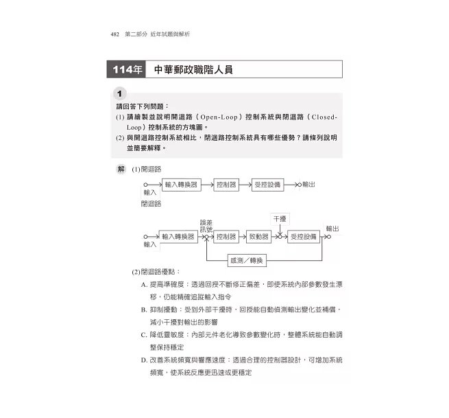 2027【收錄近年國民營試題】自動控制重點統整+高分題庫(七版)(國民營事業/郵政/台酒/桃機/經濟部/關務)-preview-5