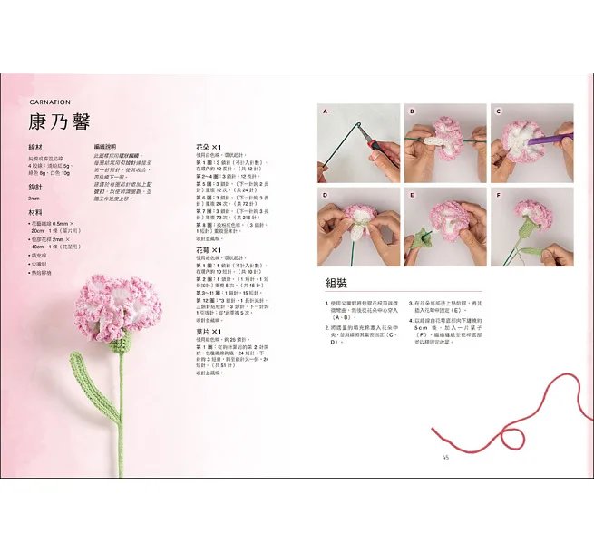 鉤織立體花束入門書:35款手作花卉與襯葉植物的鉤針編織圖案與技法全集-preview-6