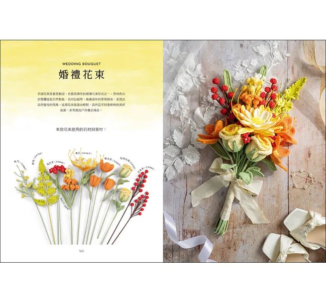 鉤織立體花束入門書:35款手作花卉與襯葉植物的鉤針編織圖案與技法全集-preview-9