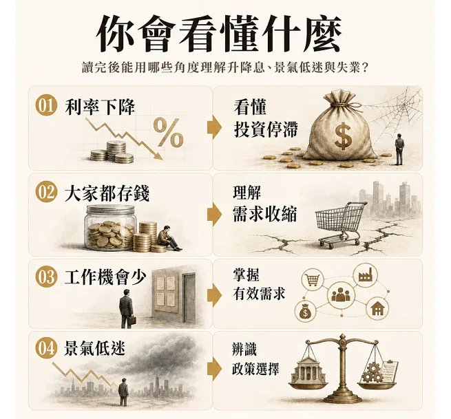 當未來不值得投資,凱因斯看見的景氣真相:消費×儲蓄×投資×貨幣,從有效需求、失業到景氣循環,看懂資金充裕為什麼仍換不來工作與成長-preview-5