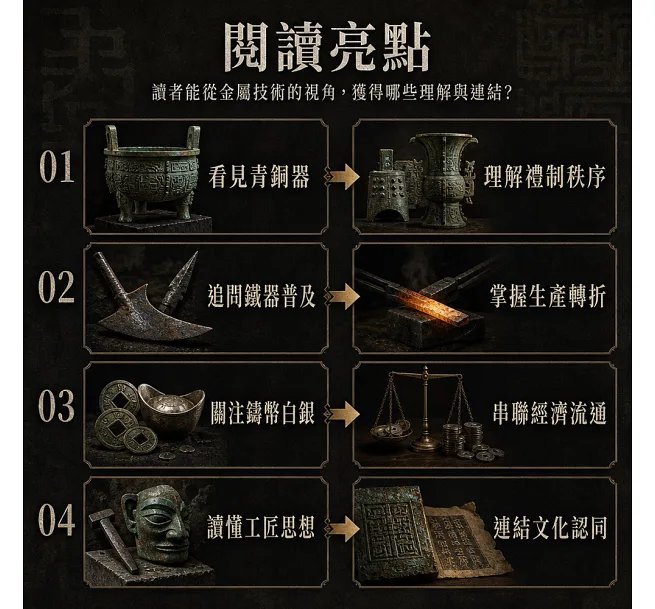 青銅、鐵器與王朝,中華冶金技術與文明興衰:商周青銅、秦漢鐵業、唐宋技術、明清產業,從古代祭祀禮器到兵器槍砲,見證金屬技術推動文明發展-preview-5