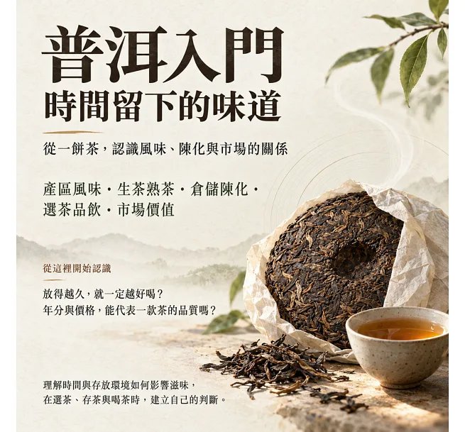 普洱入門，時間留下的味道：從生熟之分到陳化判斷，建立選茶、存茶與品飲的基本觀念-preview-2