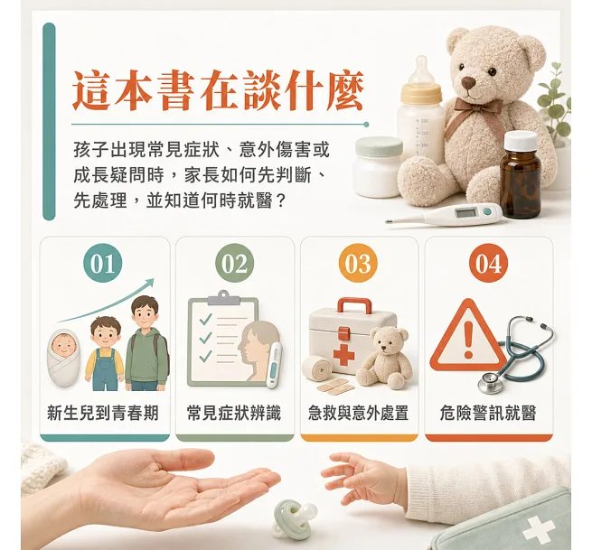 新手家長不慌張!兒童健康照護詳解:發燒咳嗽×腹痛腹瀉×意外傷害×成長發育,從新生兒到青春期,掌握危險警訊與就醫時機-preview-2