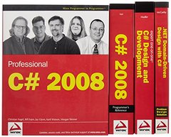 Microsoft C# 2008 Wrox Box: Pro C# 2008, C# 2008 Programmer's Ref, C# Design and Dev, .NET Domain-Driven Design with C# Problem Design Solution (Paperback)-cover