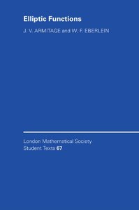Elliptic Functions (London Mathematical Society Student Texts)-cover